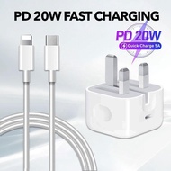 PD 20W Pengecas Kuasa Cepat dan Pantas - PD 20W Charger UK Plug 20W USB-C Power Adapter 5A Fast Char