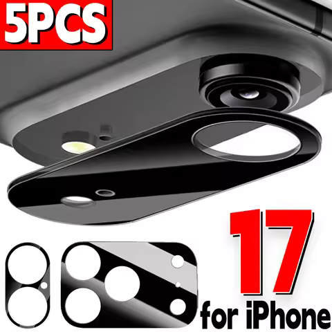 5-1pcs Black Tempered Glass for IPhone 17 ProMax 17 Air Rear Lens Cover for IPhone 17Pro 17air 17pro
