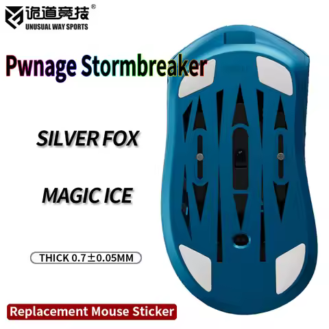 UnusualWaySports Mouse Skates Feet Pwnage Stormbreaker Cambered Surface PTFE Anti Collapse Black Sil