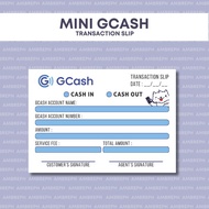 AMBREPH: MINI GCASH TRANSACTION SLIP l CASHIN CASHOUT A6 70GSM HANDY GLOBE GCASH ETRANSACTION BILLS 