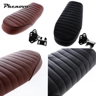 [Phenovo] Motorcycle -Rennfahrer Seat Flat Saddle for  Cg125 Retro Style - Comfortable Leatherette S