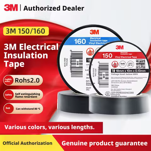 3M 150 Electrical Tape PVC Colorful Electrical Insulation Tape Fire Resistant Flame Retardant Electr