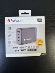 Verbatim 100W GaN Travel Charger 4 Port PD 3.0 & QC 3.0