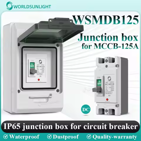 WSDB-PV1/1 CE Solar PV DC 550V 125A Molded Case Circuit Breaker Photovoltaic MCCB Box