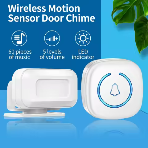 CACAZI IR Wireless Motion Sensor Door Bells Chime for Pet/Home/Retail Store Store Entrance Alert Bel