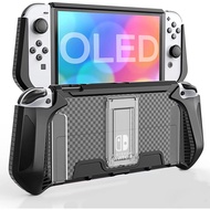 Nintendo Switch OLED Case with Fixed Stand, TPU Protective Case Compatible with NS Switch OLED Model Cover Case