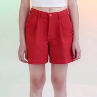 Branché กางเกงกางเกง กางเกงขาสั้น กางเกงผ้าโรเชฟ หลวม สีแดง2403011700101
