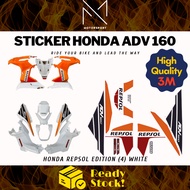 HONDA ADV 160 Respol Edition CoverSet Stripe Sticker Cover Set (4) White 3M Premium Sticker