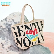 FARRELL Love Letter Gentlewoman Canvas Bag Portable Thai Print Shopping Bag Simple Tote Bag Lady