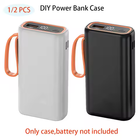 1/2pcs 2 Slots 21700 DIY Power Bank Case Dual USB Type C Power Bank Shell 5V DIY Battery Charge Stor