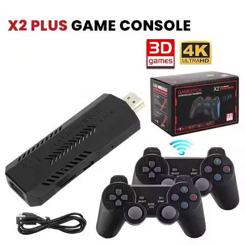X2 Plus Game Stick 4K HD Video Game Console 2.4G Dual Wireless Controller Home TV Plug and Play Retr