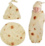 Newborn Baby Burrito Swaddle Blanket Swaddle Blanket with Hat Baby Shower Blanket Funny Sleep Wrap C