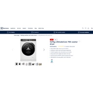 ELECTROLUX NEW 13/9kg UltimateCare 700 Front Load washer dryer EWW1343R7WC SensorWash,IntelliQuick,C