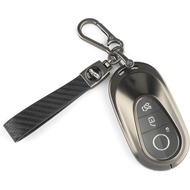 for Mercedes Key Fob Cover with Keychain, Metal Frame and Leather Key Shell Full Protector Fit for 2