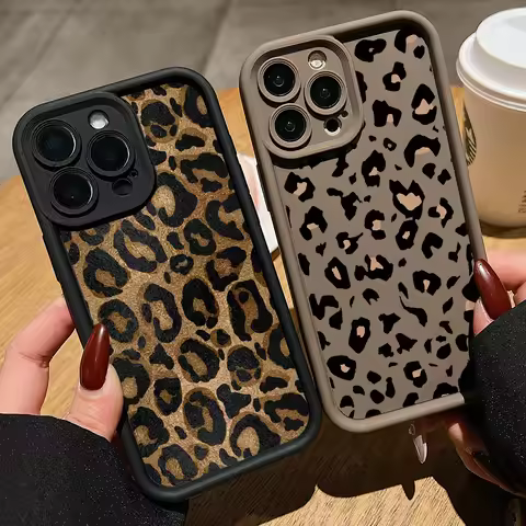 Fashion Leopard Print Phone Case for Samsung Galaxy S25 S24 S23 S22 S21 S20 FE Ultra Plus 5G Note 20