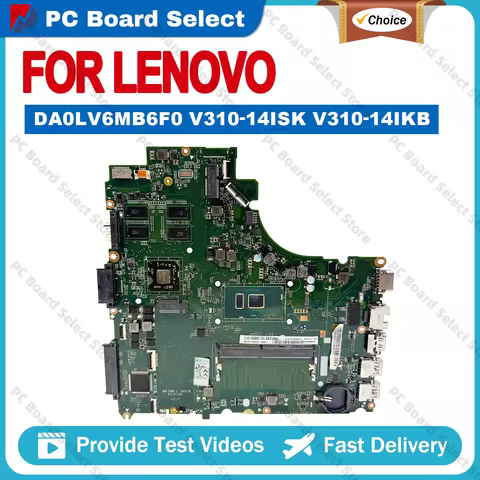 DA0LV6MB6F0 For LENOVO Ideapad V310-14ISK V310-14IKB E42-80 Laptop Motherboard I3-7100U I5-6200U I5-