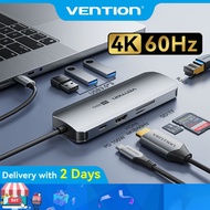 Vention USB C Hub 9 in 1 USB Type C Converter with 4K 60Hz HDMI VGA 3 USB 3.0 Ports USB C to RJ45 3.