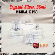 Crystal SILVER Perfume Bottle 30ML Swivel DRAT - Empty CRYSTAL Perfume Bottle - 30ML Glass Perfume B