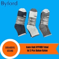KATUN BYFORD Thick Quarter Socks, 3 Pieces, Cotton Material, Mixed Colors