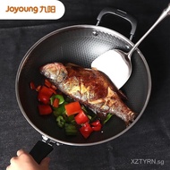 Jiuyang（Joyoung）Wok304Stainless Steel Non-Stick Flat Bottom Frying Pan32cmVertical Cover Induction Cooker Applicable to Gas Stove