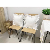 White Cotton Cushion Pufu Size 16x16 Inches Cover + Pillow Insert