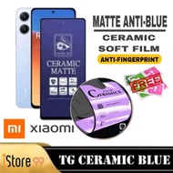 Tg Ceramic Blue Redmi A2/A2+/A1/A1+/10A/9i/9A/9/9c/9T/note 9 4G/9 prime/note 8pro/10x pro 5G/10x 5G/note 11R/1 prime/11 prime 5G/note 11E/K50i -Anti Scratch Matte Anti Blue Ray