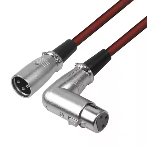 XLR Cable Male to 90 Degree Female Audio Cables Cannon Balanced XLR Karon Microphone Mixing Console