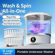 CABEZA Mini Washing|Cordless & Plug-Free Blue‑Light Sanitization Underwear Washer, Delicate Laundry 