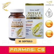 Live Well Royals Omega-3 1200mg 30s EXP: 06/2025 [Live Well, LiveWell, Omega3, Omega 3 , Heart , Brain, Eyes]