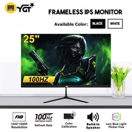YGT 25 Inch Monitor 100HZ Full HD Framless Flat Gaming Monitor For PC Laptop