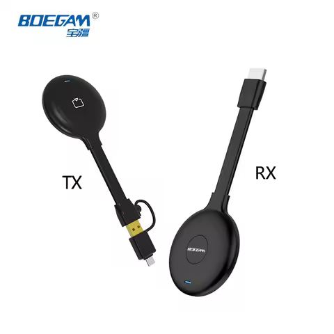 1080P Wireless Screen Mirroring Receiver & Transmitter Set Dual Band WiFi Supports AirPlay/Miracast/