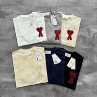 Ami Big Love Zhang Zi Embroidered Short Sleeve Jacket T-shirt Casual Loose Joker With Crew Neck Tide