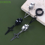 DOREEN Cross Clip Earring Geometric Hip Hop Triangle Fake Piercing Female Drop Earring Fashion Jewel