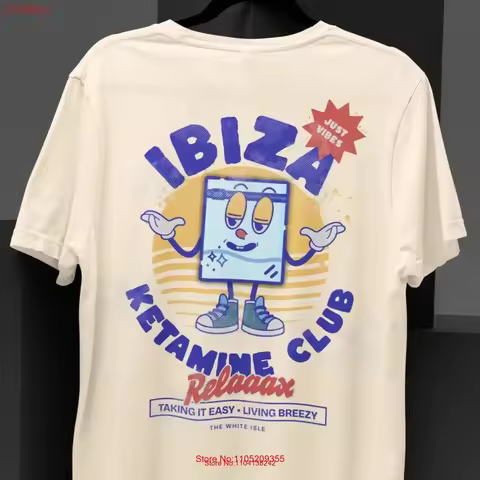 Ketamine Ibiza T Shirt mens rave Techno disco men house music festival vintage Washed Stylish graphi
