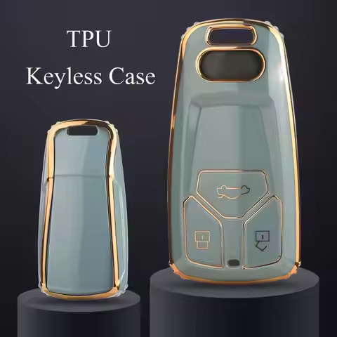 Jingyuqin 3BTN Fashion Soft TPU Car Key Case Fob For Audi A4 B9 A5 A6 8S 8W Q5 Q7 4M S4 S5 S7 TT TTS