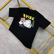 Evisu2024 Summer EV God of Fortune Than Heart Buddha Head Letter Loose Print Casual Men Women T-Shirt Hot-selling Top Short-Sleeved Men U5ZH