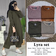 Lyra Set Army Setelan Wanita Terbaru Modern Tunik + Celana Knit Zara Premium Real Original Fit M-XXL