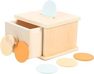 Abaodam Wooden Play Kit Montessori Toy, Object Permanence Box Coin Box Toddler Ball Coin Drop Toy House Shape Sorter Toddlers