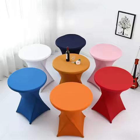 Cocktail Round Table Cover Cocktail Spandex Table Cover Cloth Birthday Party Show Wedding High Bar H