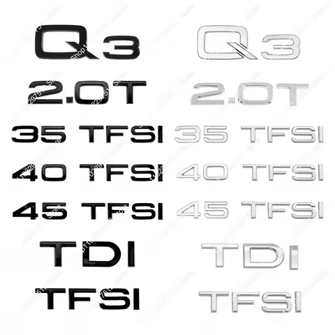 Chrome Black 3D Numbers Letters Q3 35 40 45 TFSI TDI 2.0T Emblem For Q3 series Car Fender Trunk Rear