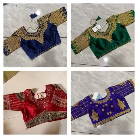 Indian Saree Blouse Ready Made Hand Embroidered Sari Blouse India Traditional Choli Top for Women We