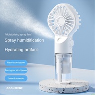 Handheld Spray Fan Mini Humidification Fan Usb Rechargeable Fan Spray Humidification Cooling Water Replenishment Small Fan ⚡Spring