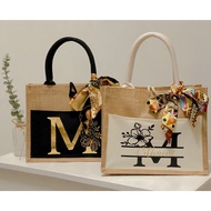 PERSONALIZED BURLAP TOTE BAG