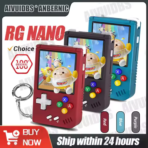 ANBERNIC RG Nano Retro Handheld Game Console RGNano Portable Mini Aluminum Alloy 1.54” IPS Screen 64