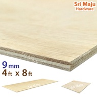 MAJU (4ft x 8ft) 9mm Plywood Timber Panel Wood Board Sheet Ply Wood Papan Kayu Perabot