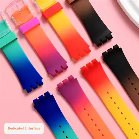 Colorful Silicone Strap 19mm for Swatch Sport Waterproof Band Men Women Replace Bracelet Watch Acces