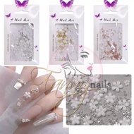 ART U26A LITTLE FLOWER 3D WEDDING NAILS WHITE FLOWER DECORATIONS NAIL ART MIX SIZED FLOWER INSTANT 3