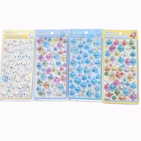 Hot 3D Shinny Jelly Keitai Ryuri Cute Bonbon Drop Seal Stickers 3D Relief Stickers DIY Scrapbook Jou
