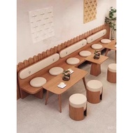 Commercial Combination for Dessert Shops and Restaurants, Long Bar Stools for Milk Tea Shops, Cream 