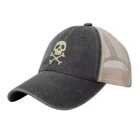 Fashion Danzig Style Harlock Skull Crossbones Jolly Roger Cowboy Hat Breathable Men's Hat Women's Ca